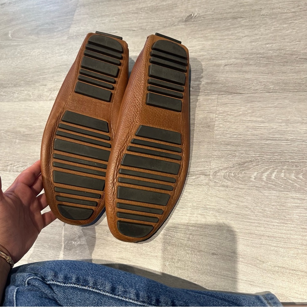 Nordstrom Brown Leather Slip-On Loafers - Picture 5 of 6